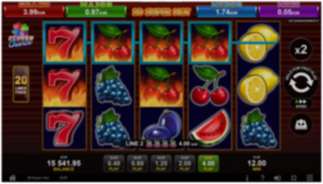20 Super Hot – ecran de joc cu role și simboluri fructe