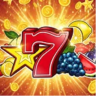 20 Super Hot – simbol 7 cu stea și fructe pe fundal luminos