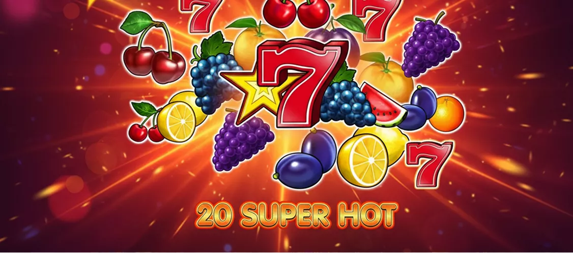 20 Super Hot – simbol 7 roșu cu cireșe și struguri